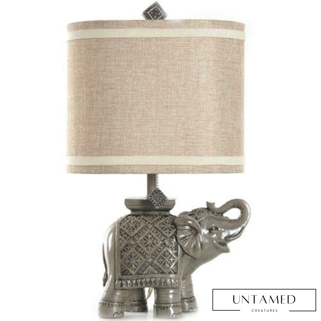 Gray Elephant Table Lamp