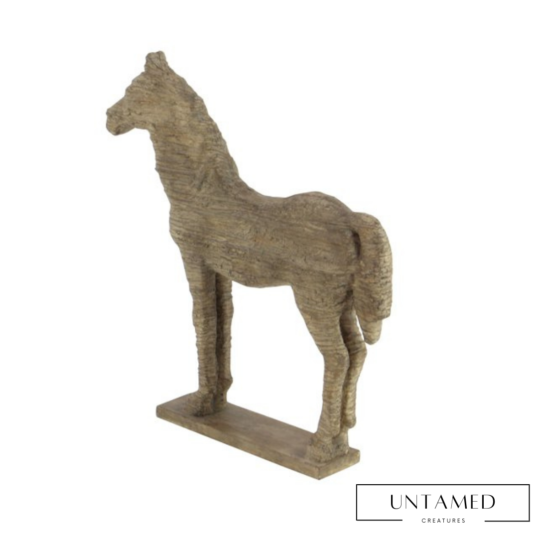 Beige Polystone Horse Sculpture