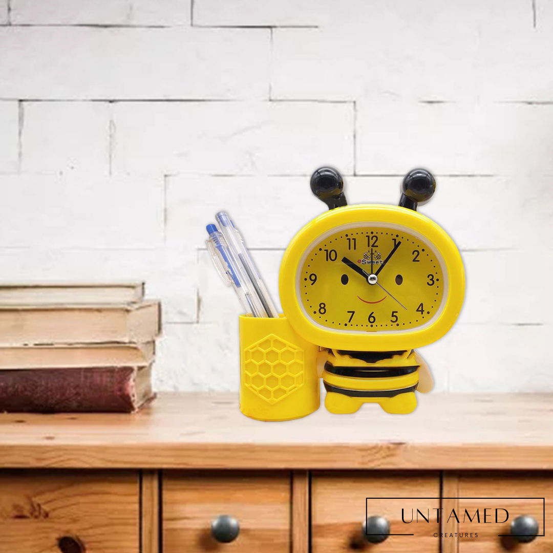Cute Bee Pen Holder Alarm Clock
