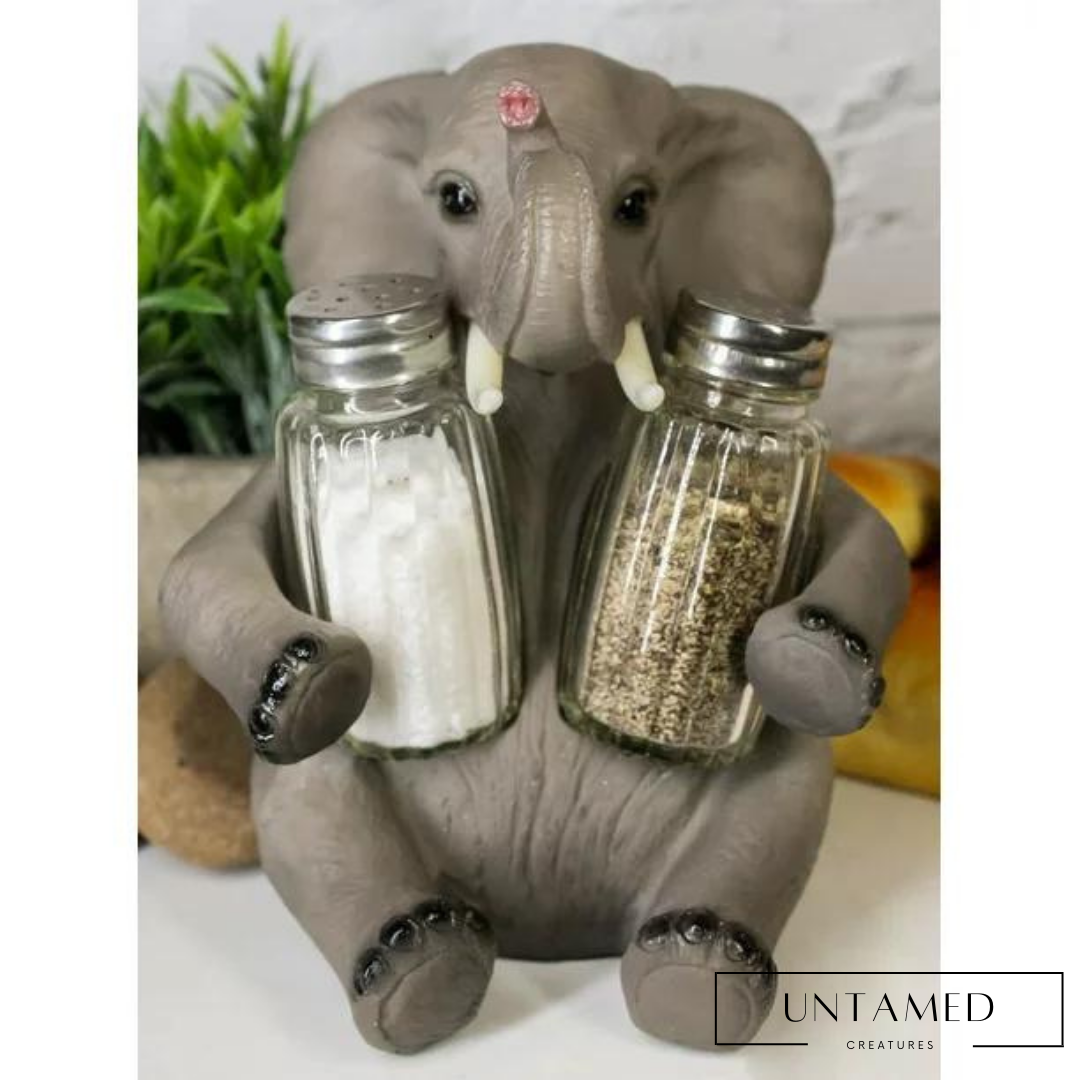 Elephant Glass Salt & Pepper Holder