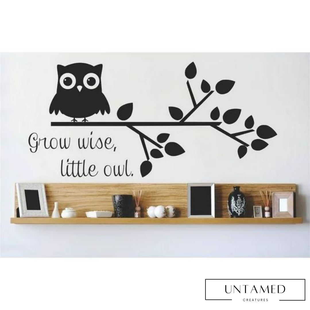 Grow Wise, Little Owl Custom Wall Sticker