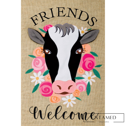 Welcome Friends Floral Horse Wall Decor