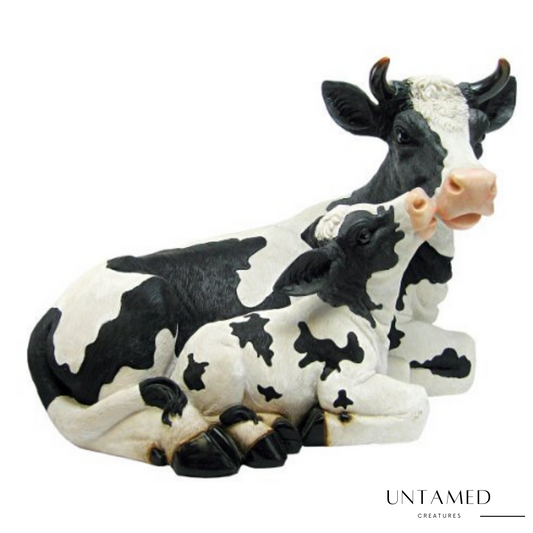 Cow and Calf Garden Farm Animal Statue