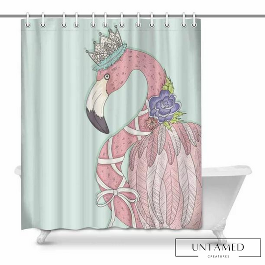 Cute Girly Flamingo Bathroom Shower