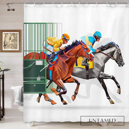 Horse Farm Competitive Scene Shower Curtain