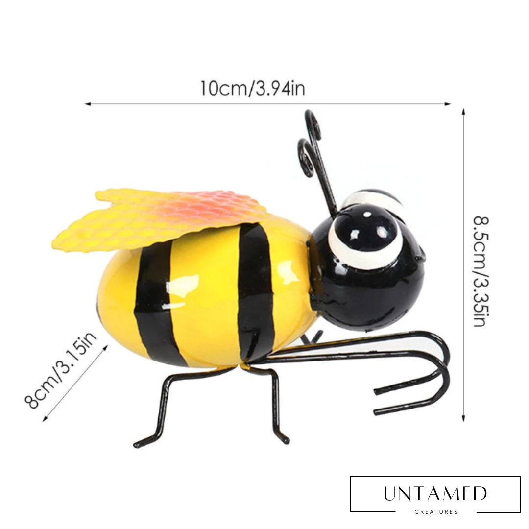 Realistic Bee Décor, Busy Honeybee Miniature Figurine, Plant