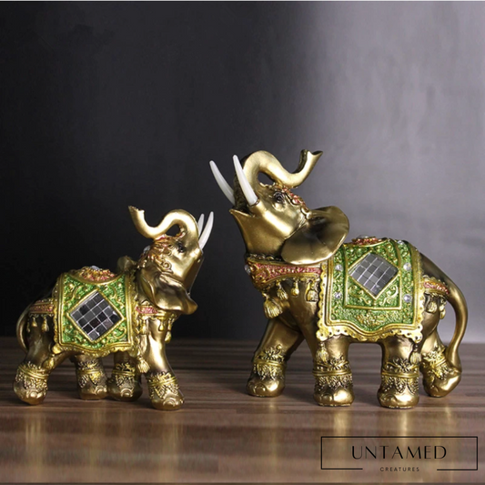 Lucky Feng Shui Green Elephant Figurine