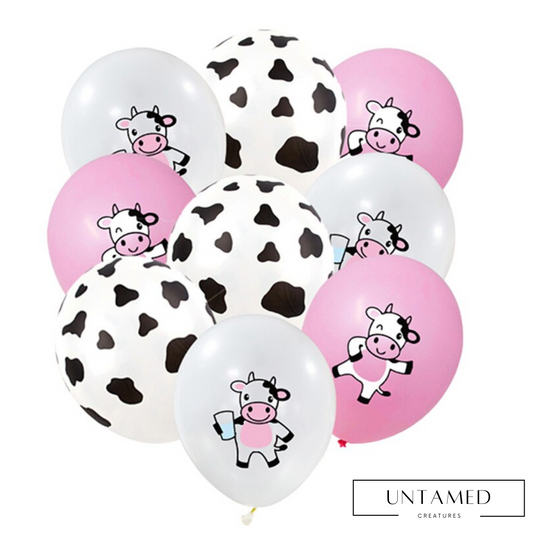 15 Pieces Cow Theme Latex Balloons