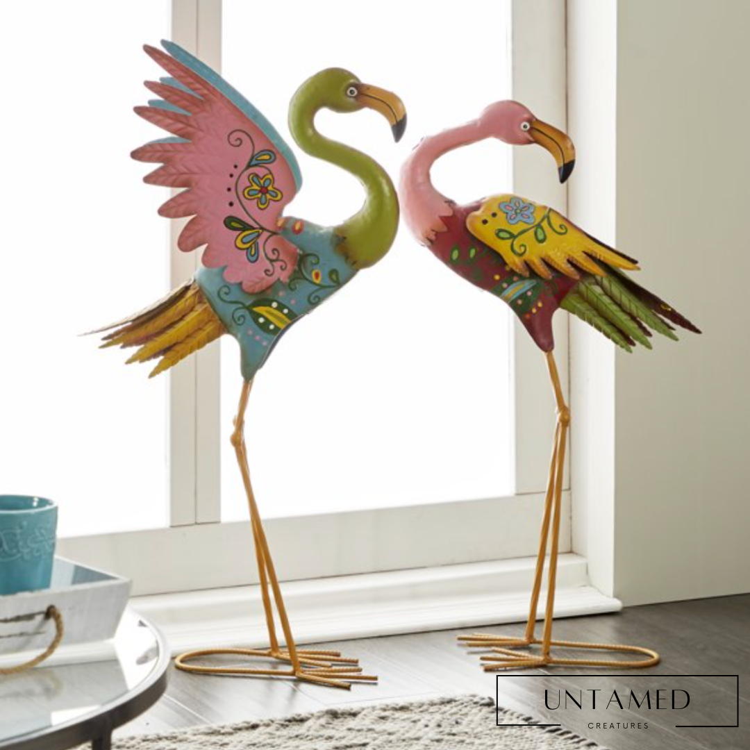 Iron Flamingo Sculpture