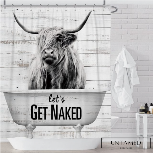 Let’s Get Naked Cow Shower Curtain