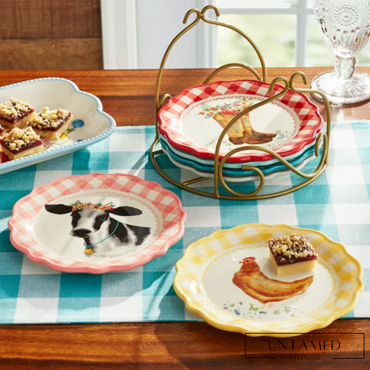 7-Inch Plates with Rack, 7-Piece Set
