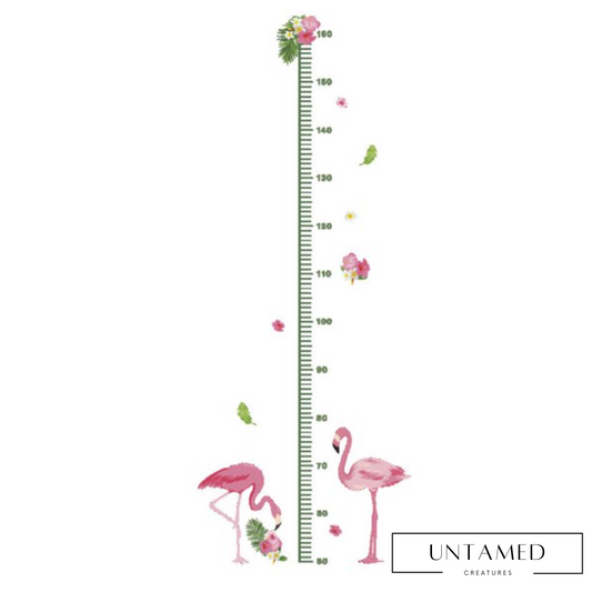 Flamingo Height Chart Wall Sticker