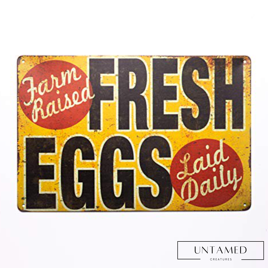 Fresh Eggs Coop Dairy Chicken Kitchen Sign
