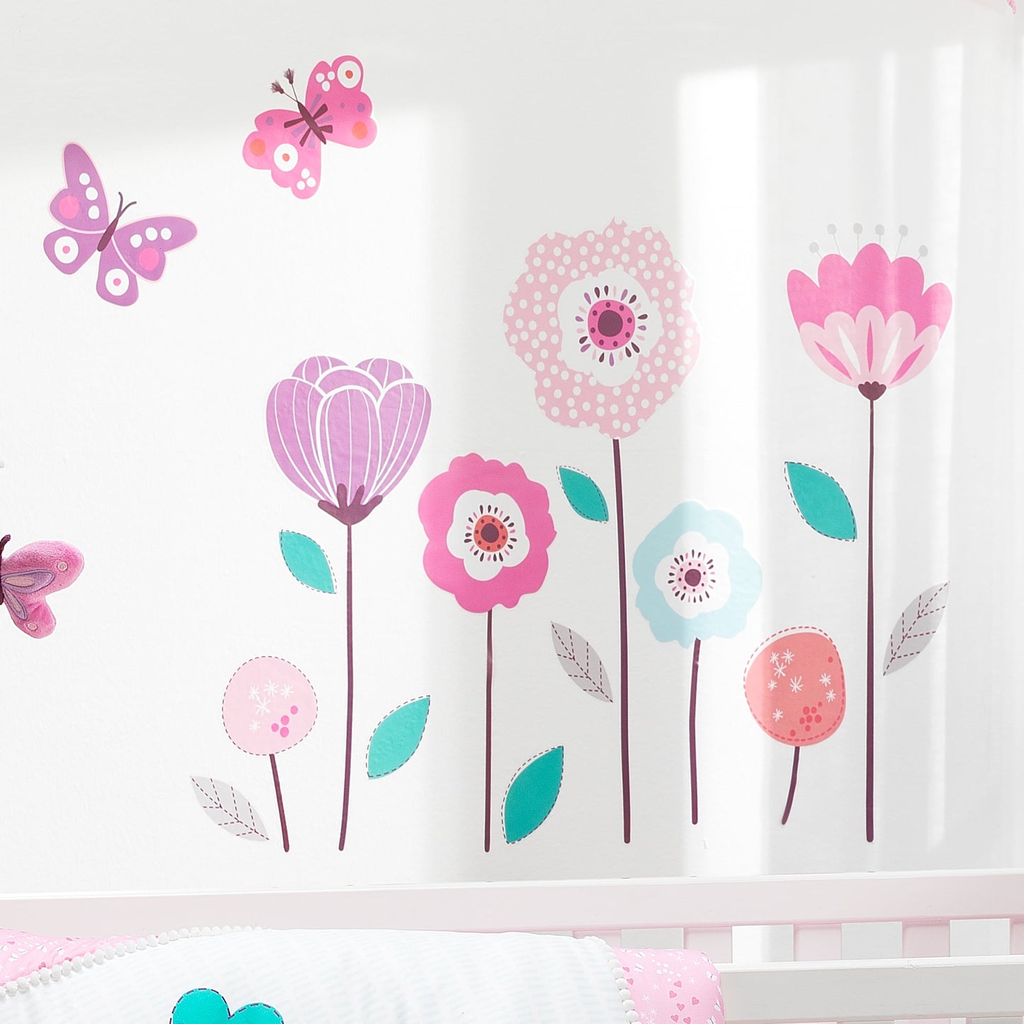 Enchanted Blooms and Butterflies Wall Decals