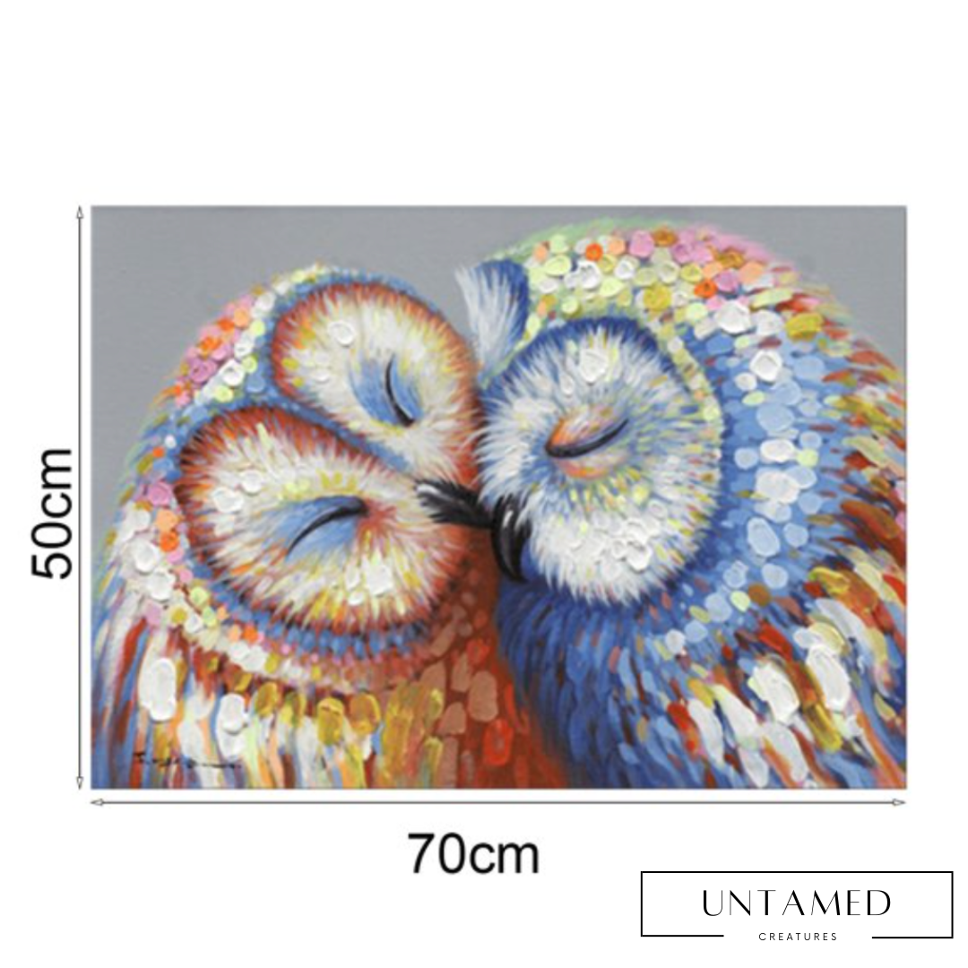 Colorful Canvas Owl Wall Art with Modern and Rustic Design Wall Decor
