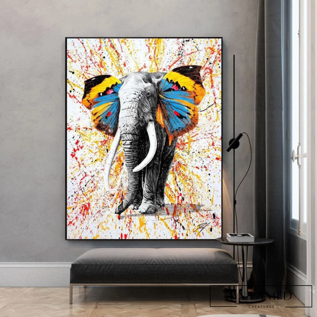 Watercolor Elephant Oil Painting