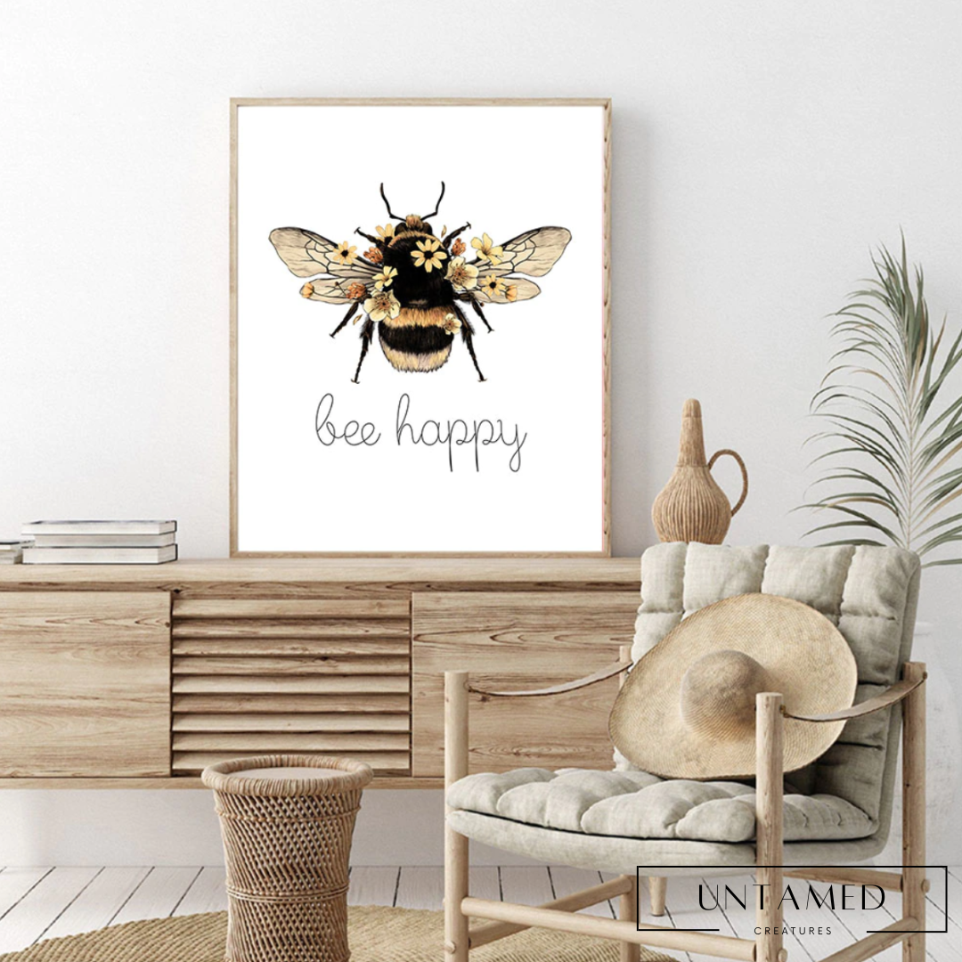 Bee Happy Canvas Poster
