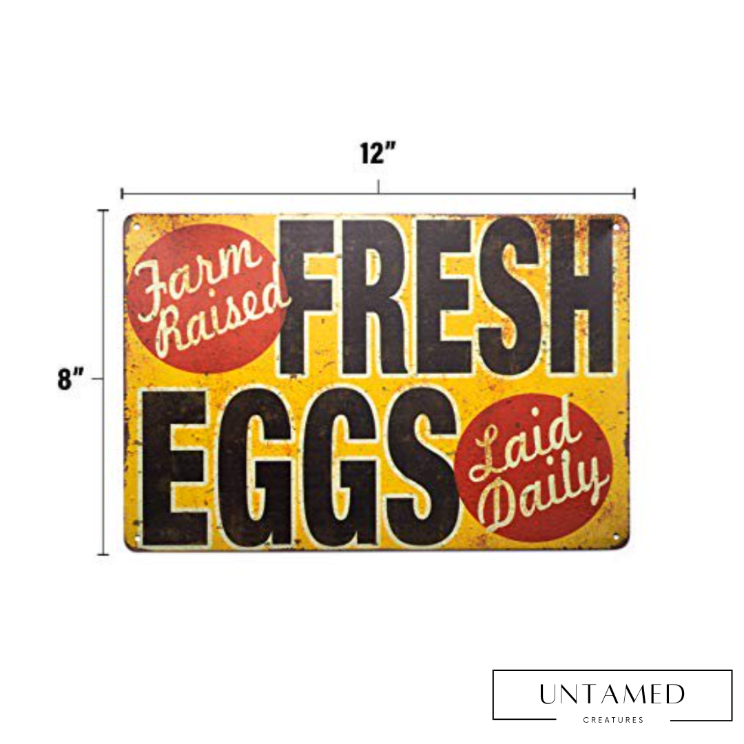 Fresh Eggs Coop Dairy Chicken Kitchen Sign