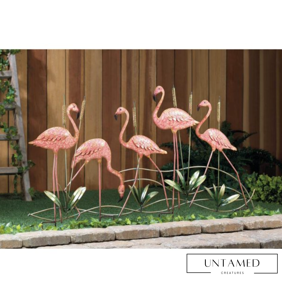 Flock of Flamingo Garden Stakes