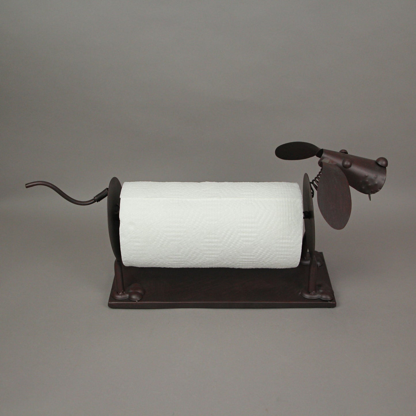 De Leon Brown Metal Dog Countertop Paper Towel Holder Kitchen Storage