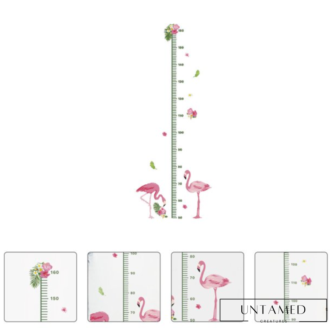 Flamingo Height Chart Wall Sticker