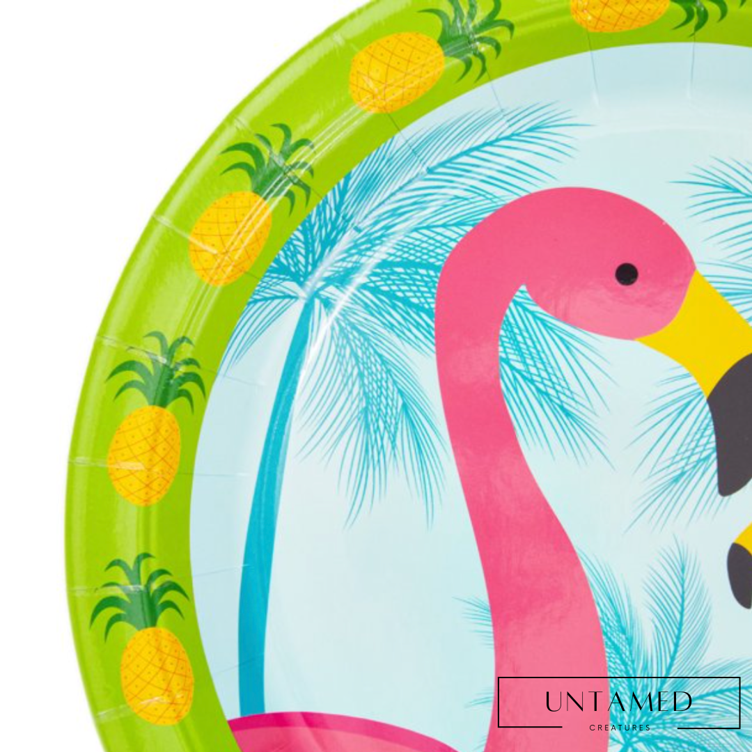 24 Set Pink Flamingo Party Dinnerware