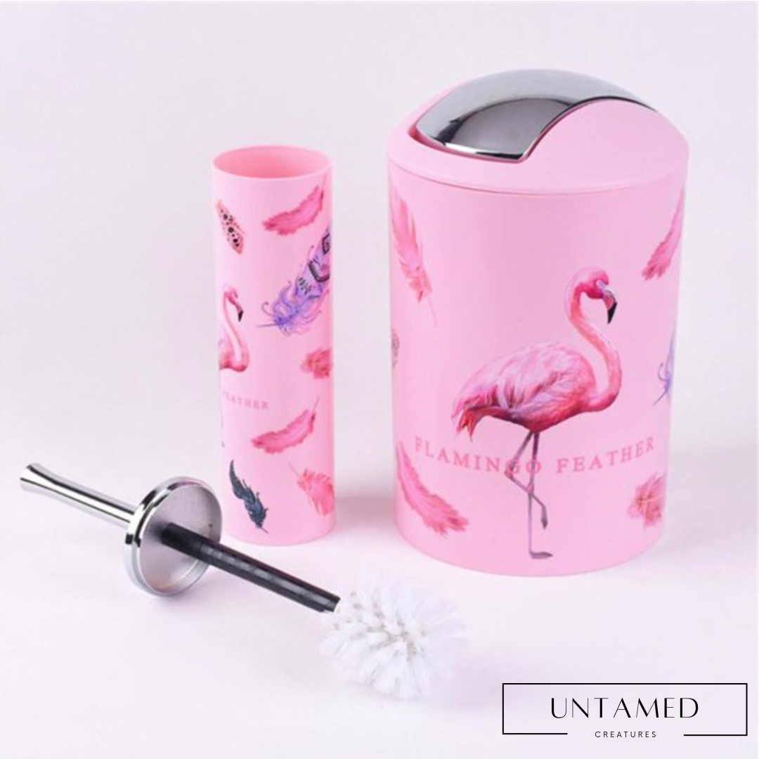 Set of 6 Flamingo Bathroom Accessory Set