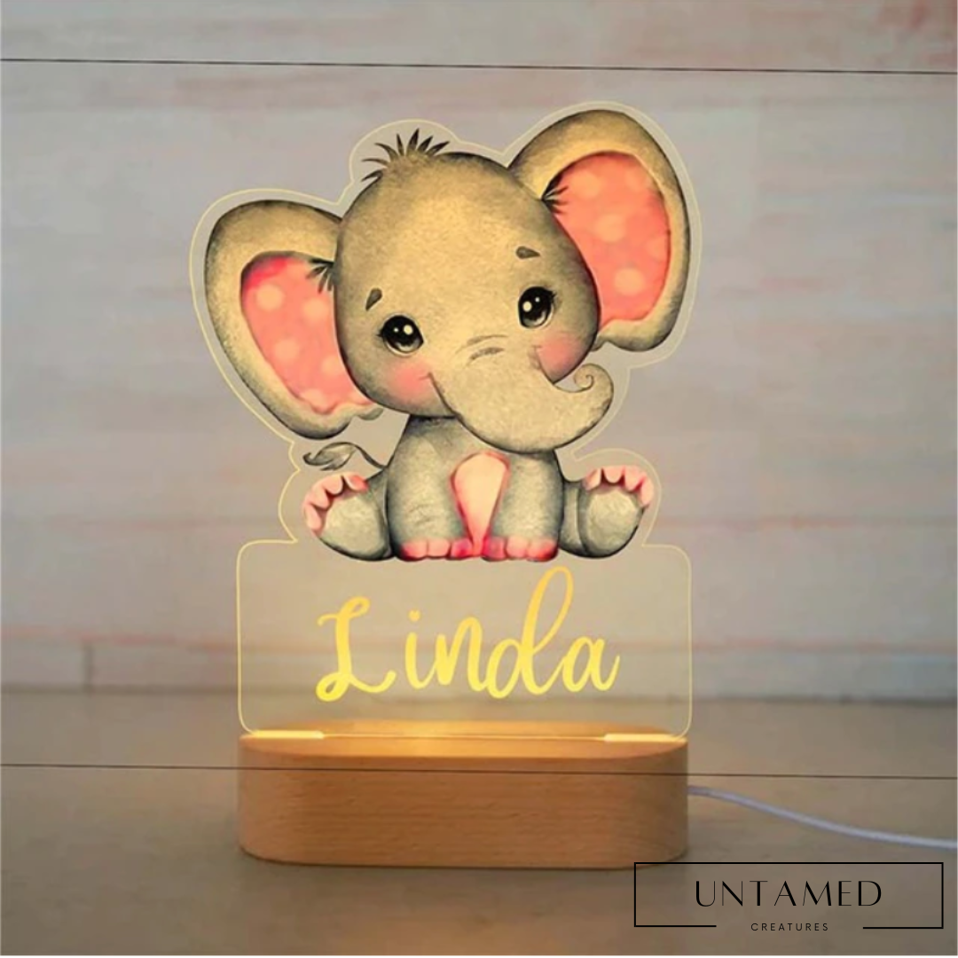 Personalized Baby Elephant Night Light