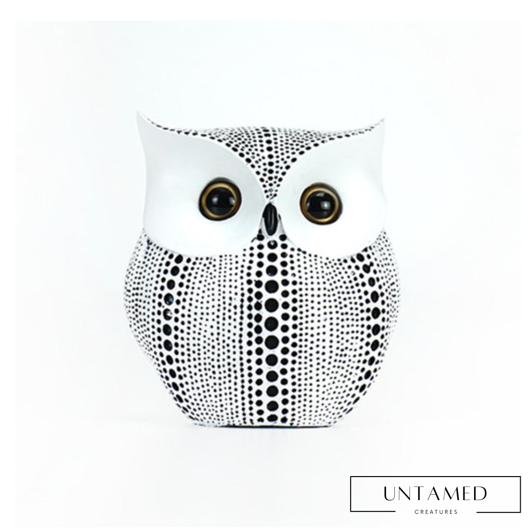 Owl Art with Glass Dots for Shelf Decor