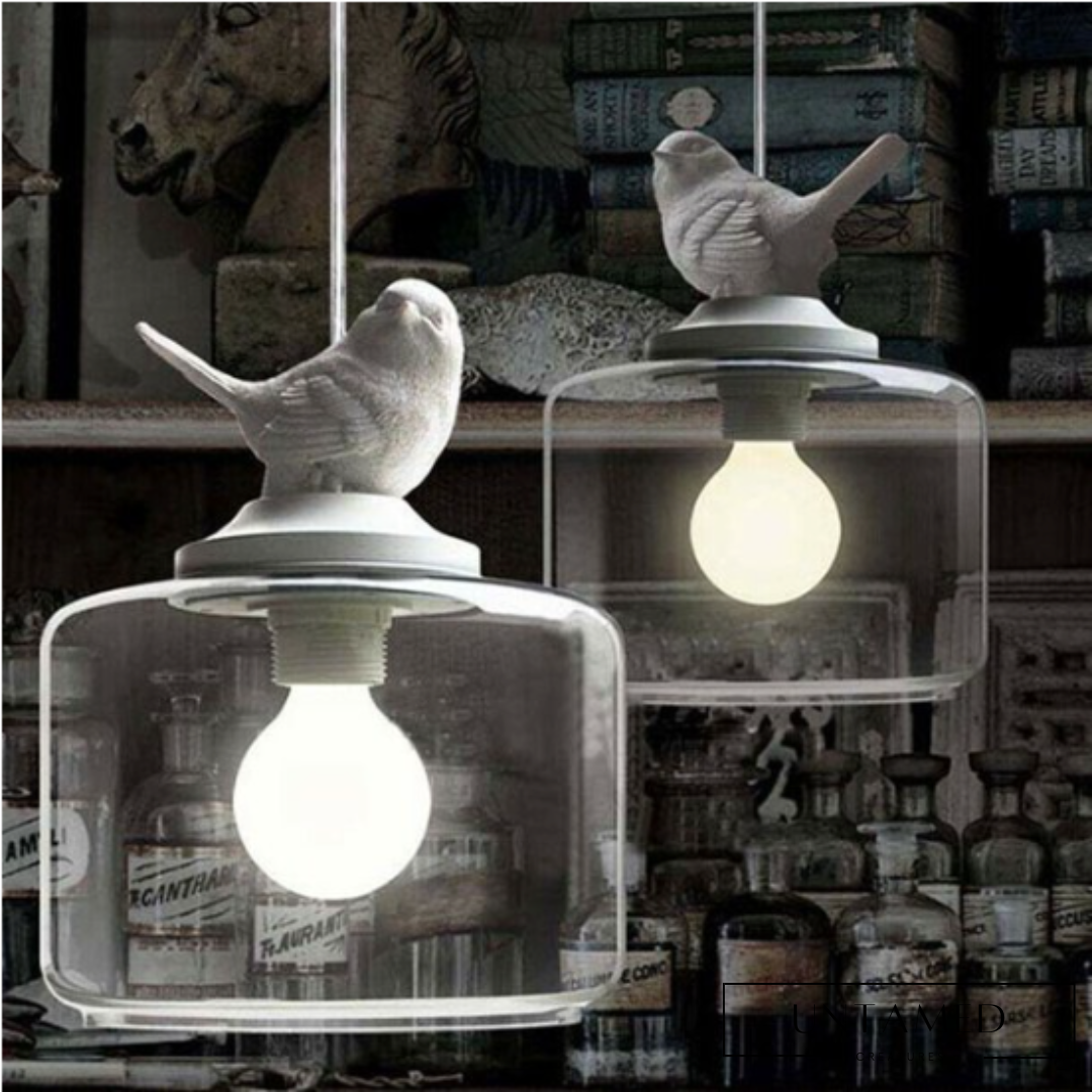 Bird Clear Glass LED Hanging Lamp