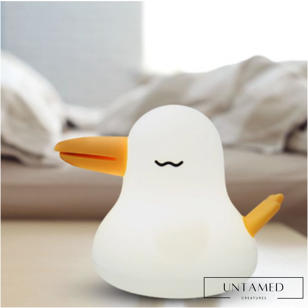 White ABS+PC Bird Night Lamp with Soft Warm USB Charging Light Bedroom Decor