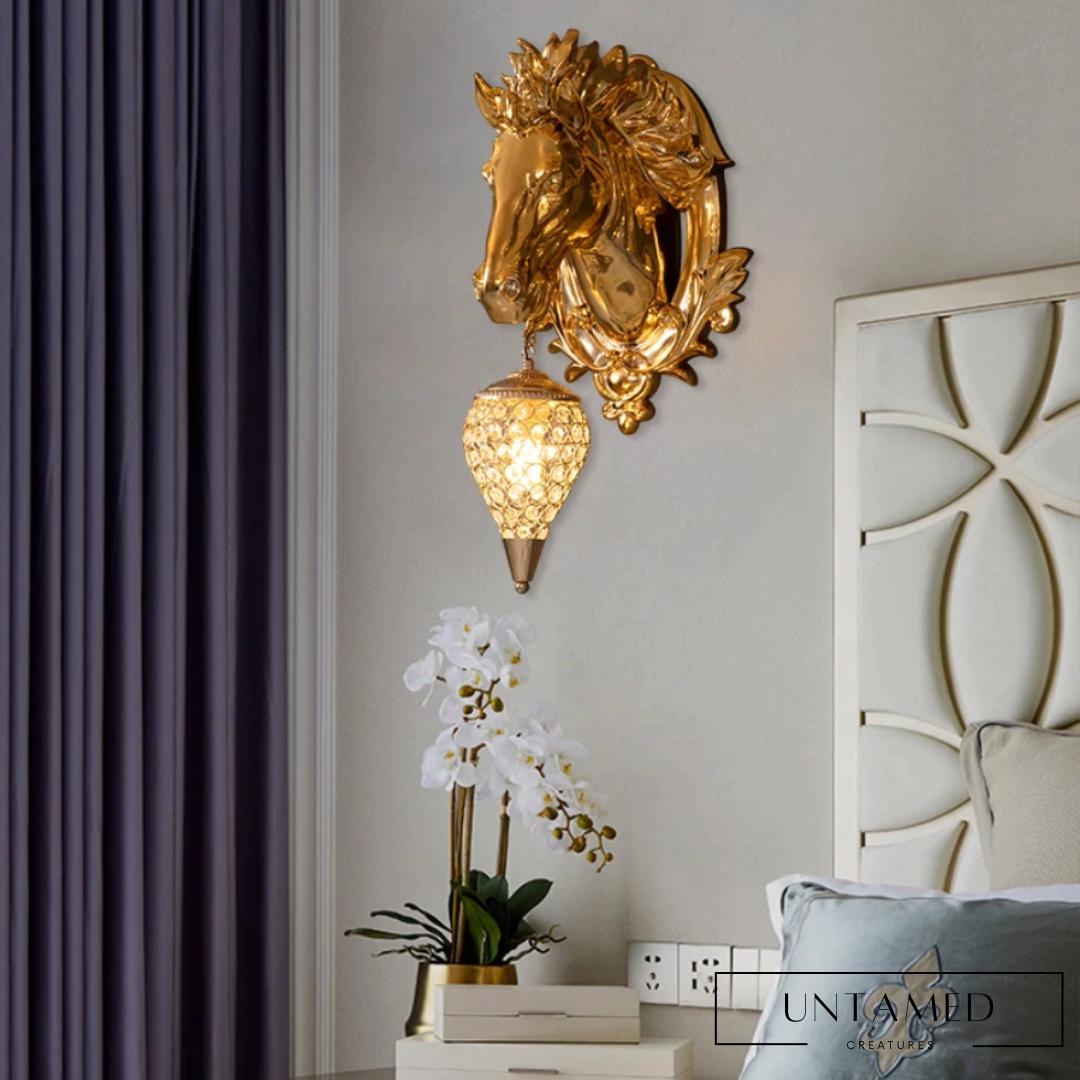 Gold Horse Wall Lamp