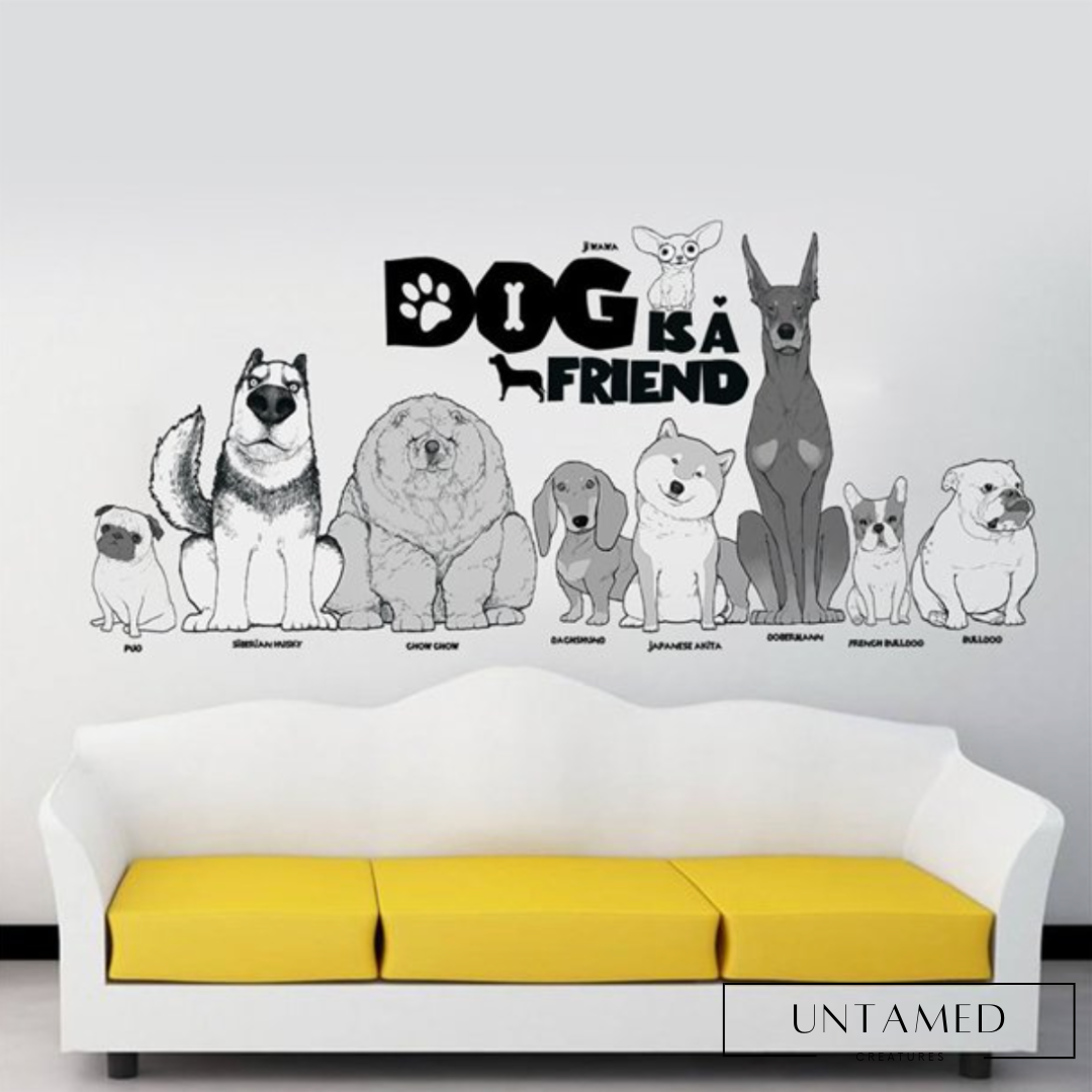 Dog is a friend wall sticker