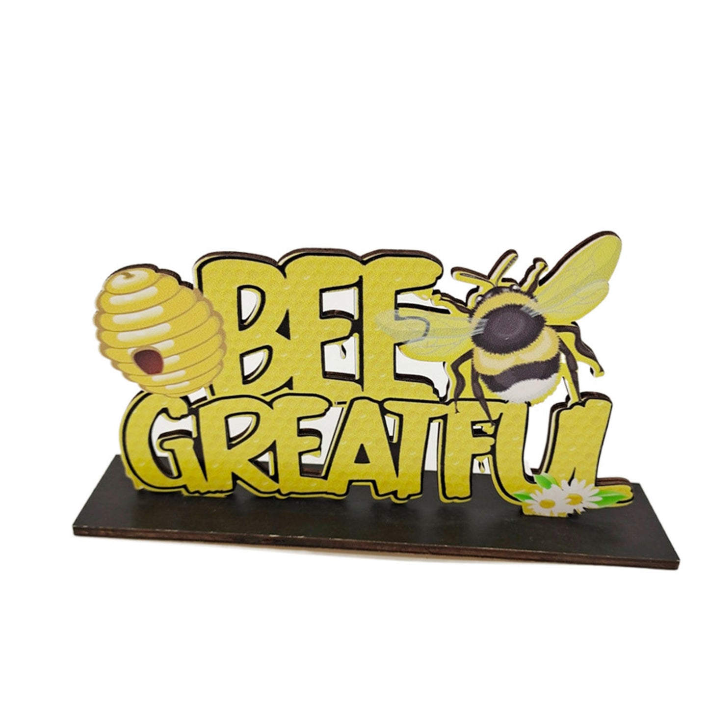 Farmhouse Honey Bee Tiered Tray Sign, Wooden Honey Bee Tiered Tray Sig
