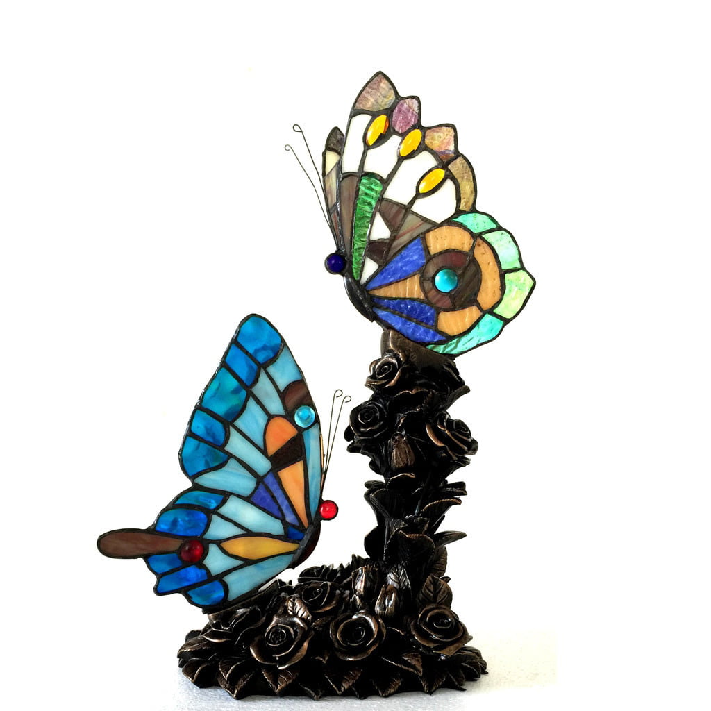 Chloe Tiffany-Style Butterfly 2-Light Bronze Table Lamp