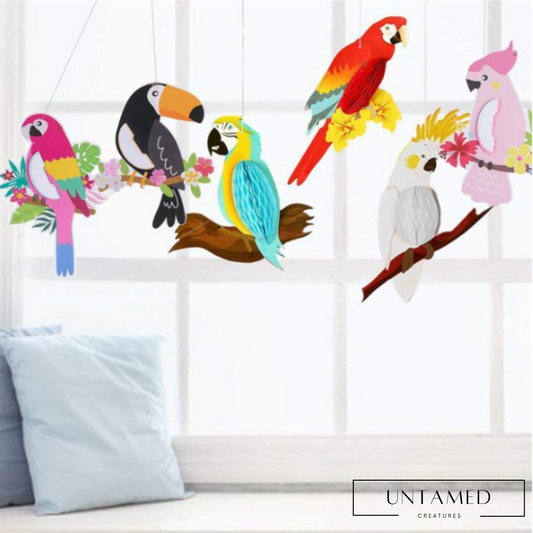 6pcs Tropical Bird Hanging Decorations