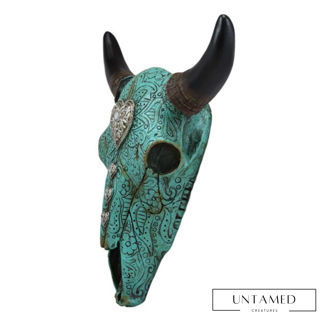 Turquoise Cow Head Wall Decor