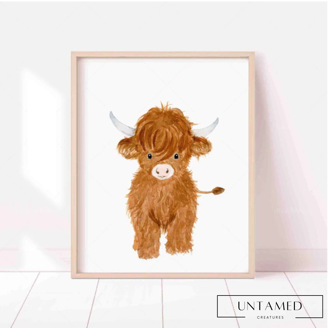 Highland Cow Nursery Art Print Decor