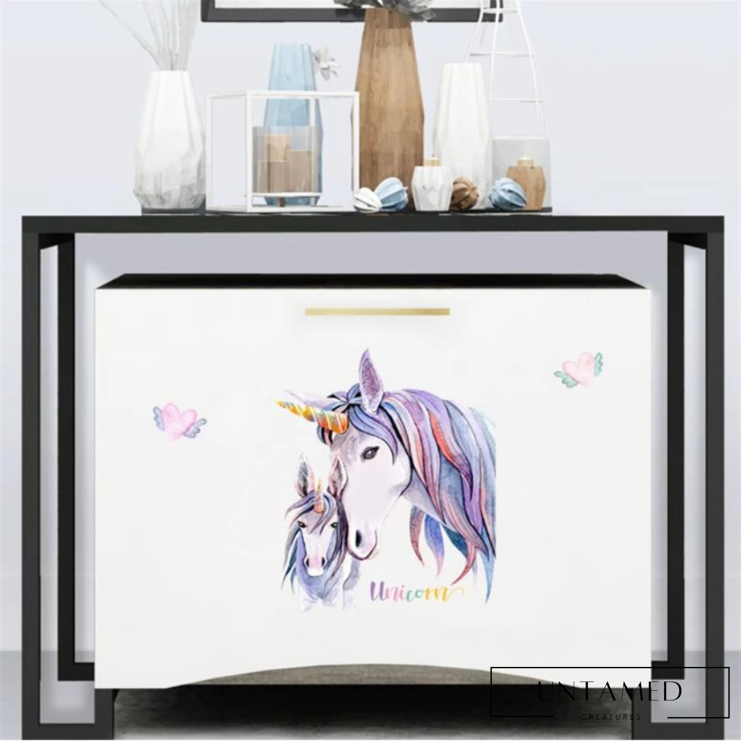3D Cartoon Unicorn Horse Wall Sticker