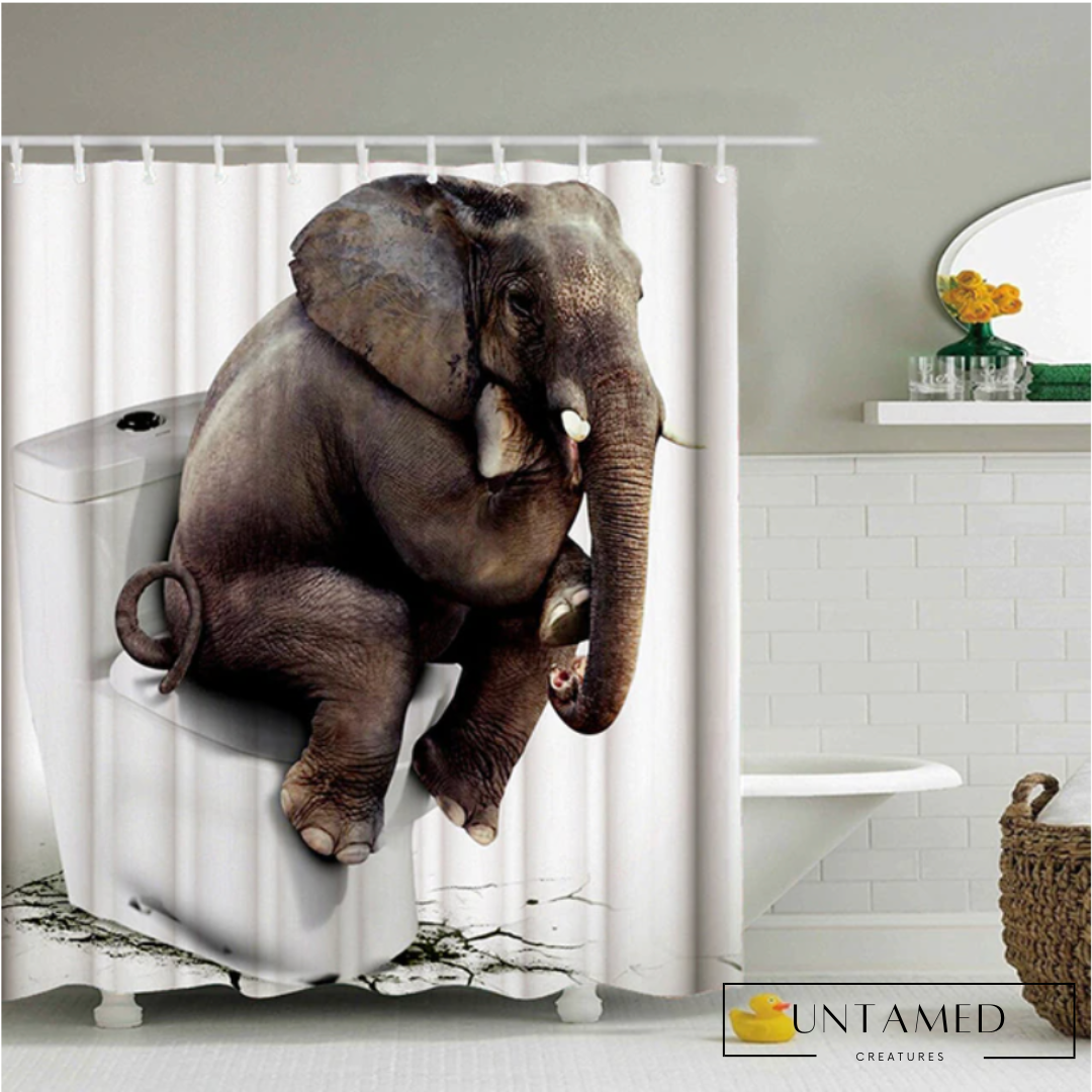 Waterproof Elephant Shower Curtain