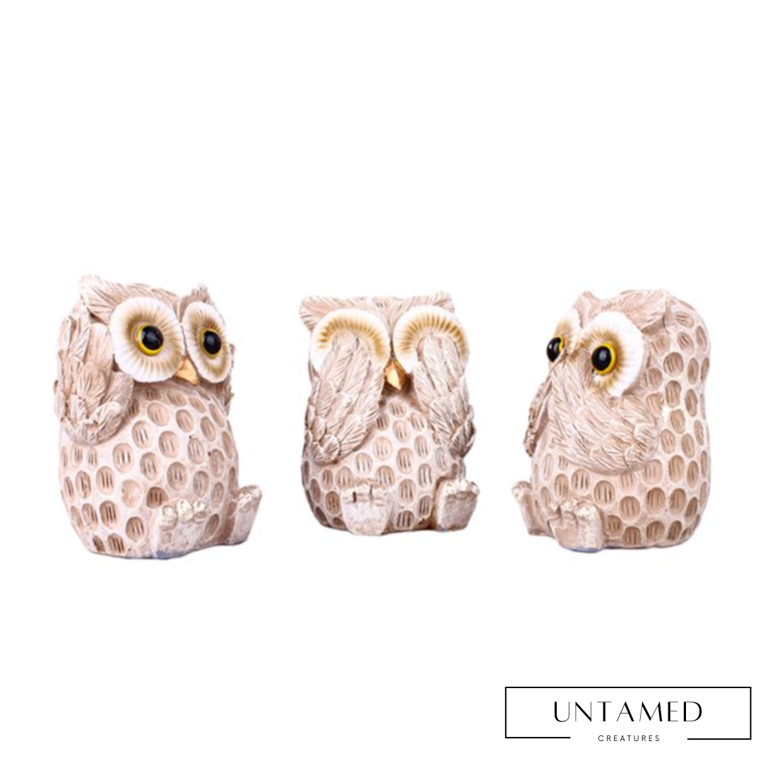 3 Pieces Owl Figurine