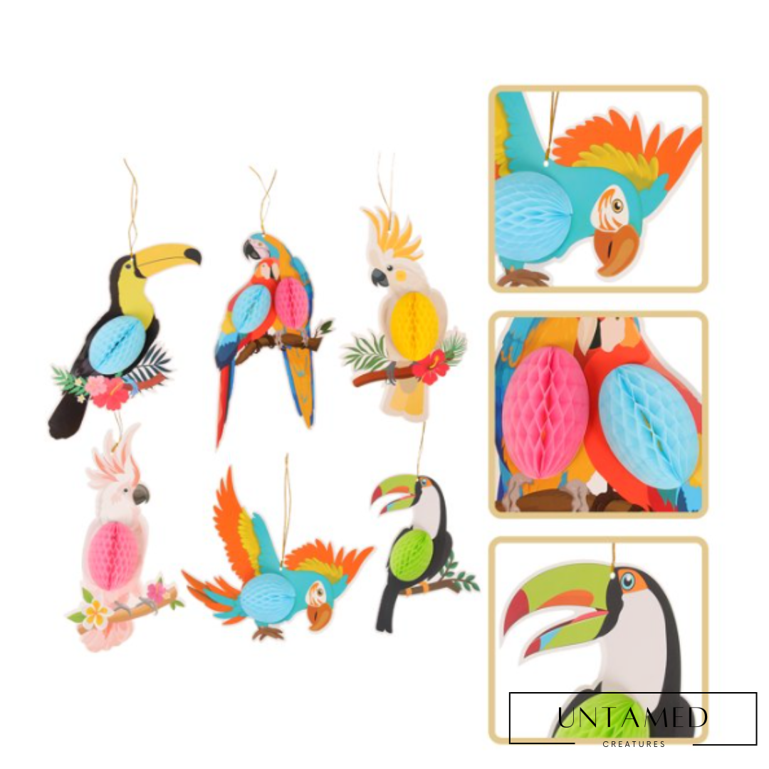 Hanging Parrot Paper Party Decoration
