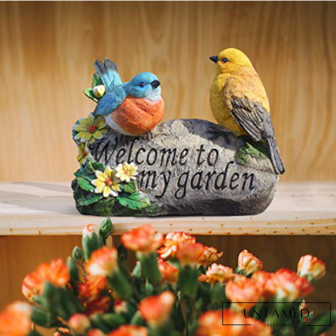 Welcome Sign Bird Garden Decor