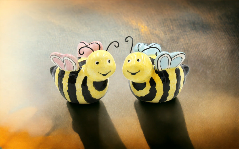 Ceramic Honey Bee Salt And Pepper Shakers, Home Décor, Gift for Her,