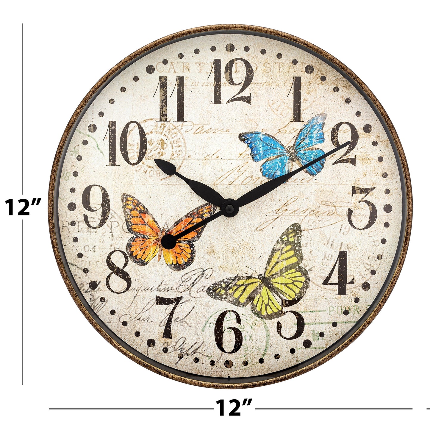 Westclox 12" Elegance & Time Butterfly Wall Clock