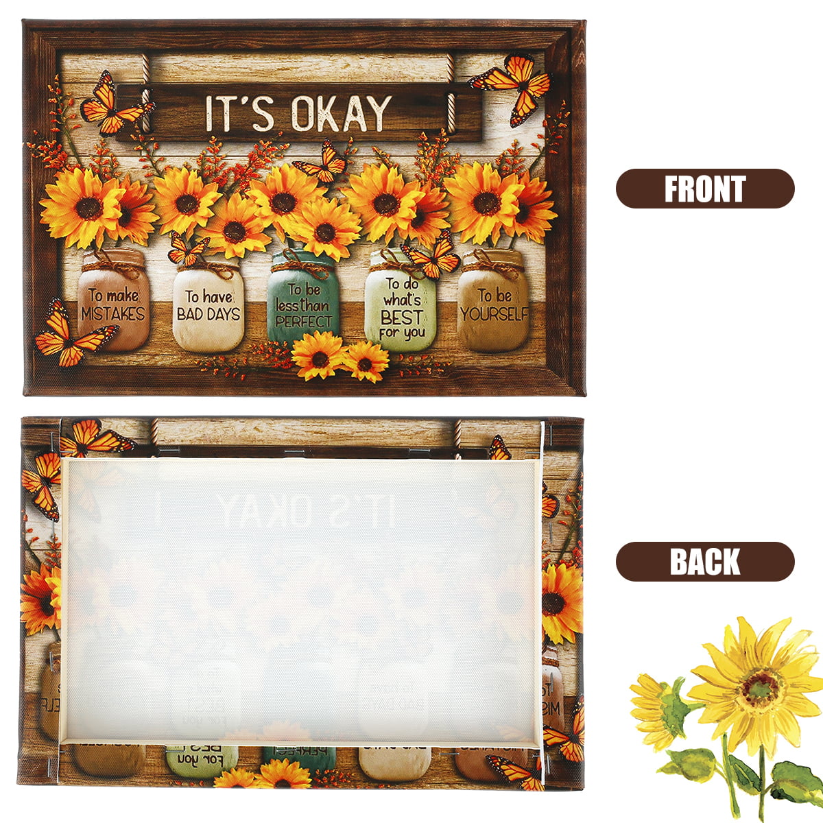 Bright Bloom Sunflower & Butterfly Wall Canvas