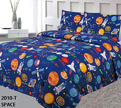 Golden Linens Twin 3-Piece Whimsical Kids Bed Sheet Set with Pillowcase