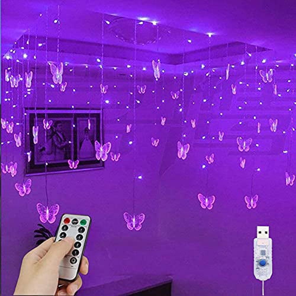 Butterfly Curtain Lights - 13ft with 96 LED