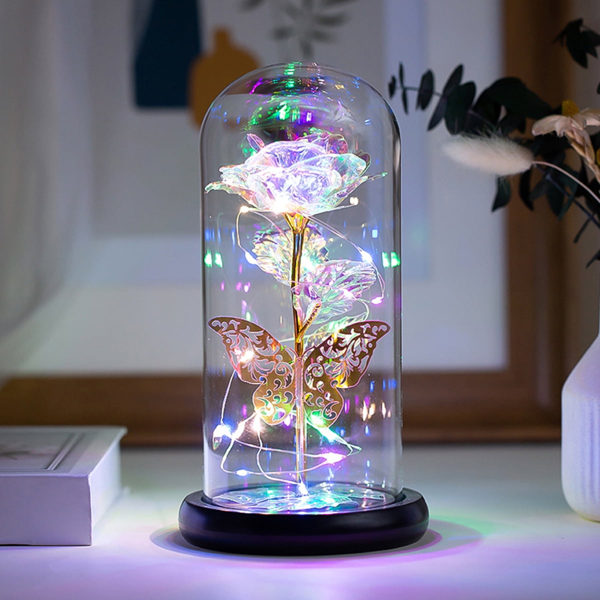 Enchanted Galaxy Rose Light with LED Display