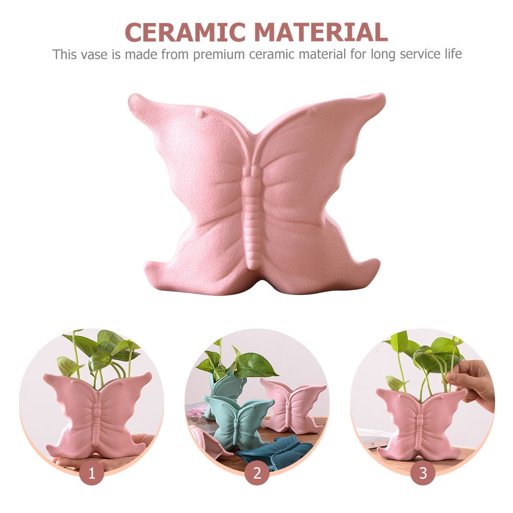 Butterfly-Design Ceramic Vase